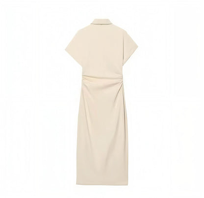 Elegantes Hemdblusenkleid mit Druckknopfleiste und Utility-Taschen